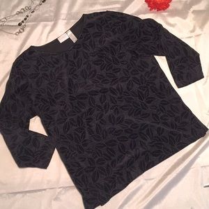 Elizabeth Black Blouse Plus Size 2X Velour Texture